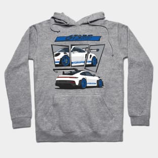 car 911 gt3 rs racing edition detail white blue Hoodie